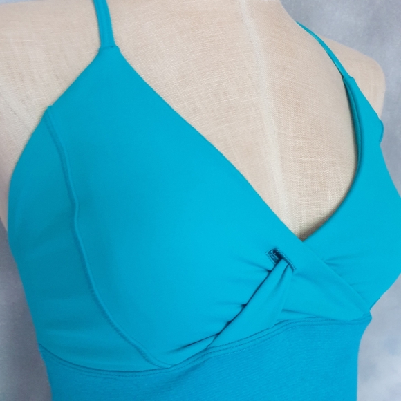 Lululemon Pranayama Surge Aqua Blue Racerback Active Tank-Top Twist Front Sz 6 - Picture 4 of 16